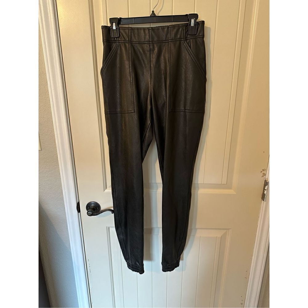 Spanx Leather Jogger Pull On Black Women’s Pants Size S